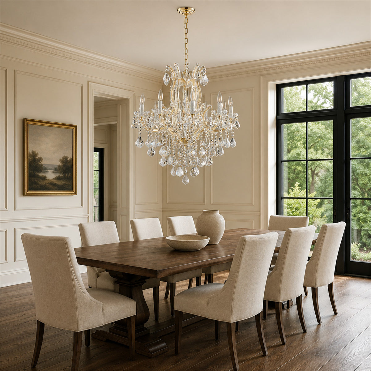 Maria Theresa Crystal Chandelier - 10 Lights Elegant Mini Pendant Light Fixture for Most Rooms
