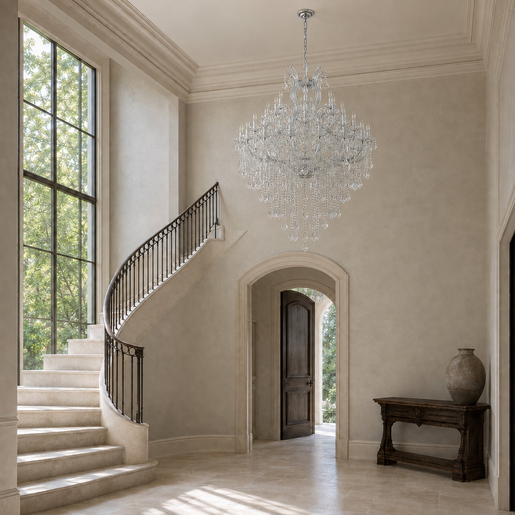 Maria Theresa Crystal Chandelier - 36 Light Sockets Large Pendant Light Fixture for High Ceiling Hotel Lobby Restaurant