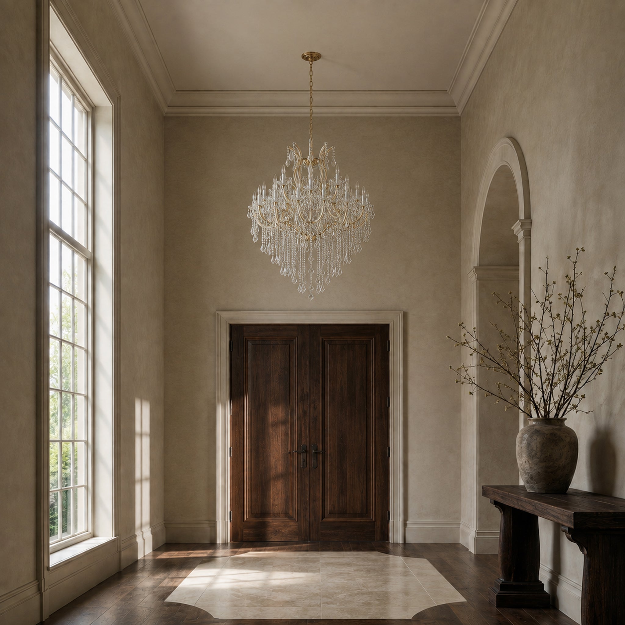 Maria Theresa Crystal Chandelier - 36 Light Sockets Large Pendant Light Fixture for High Ceiling Hotel Lobby Restaurant