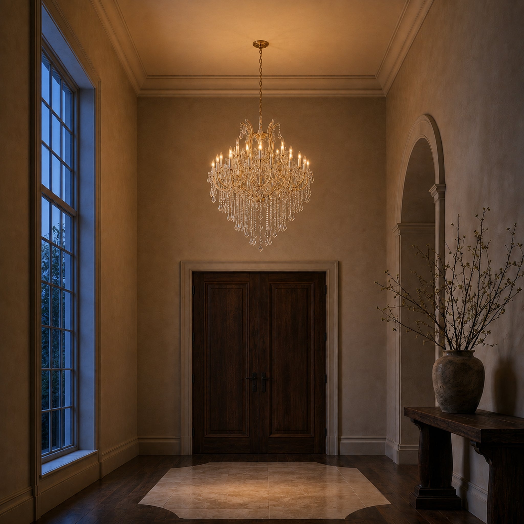 Maria Theresa Crystal Chandelier - 36 Light Sockets Large Pendant Light Fixture for High Ceiling Hotel Lobby Restaurant