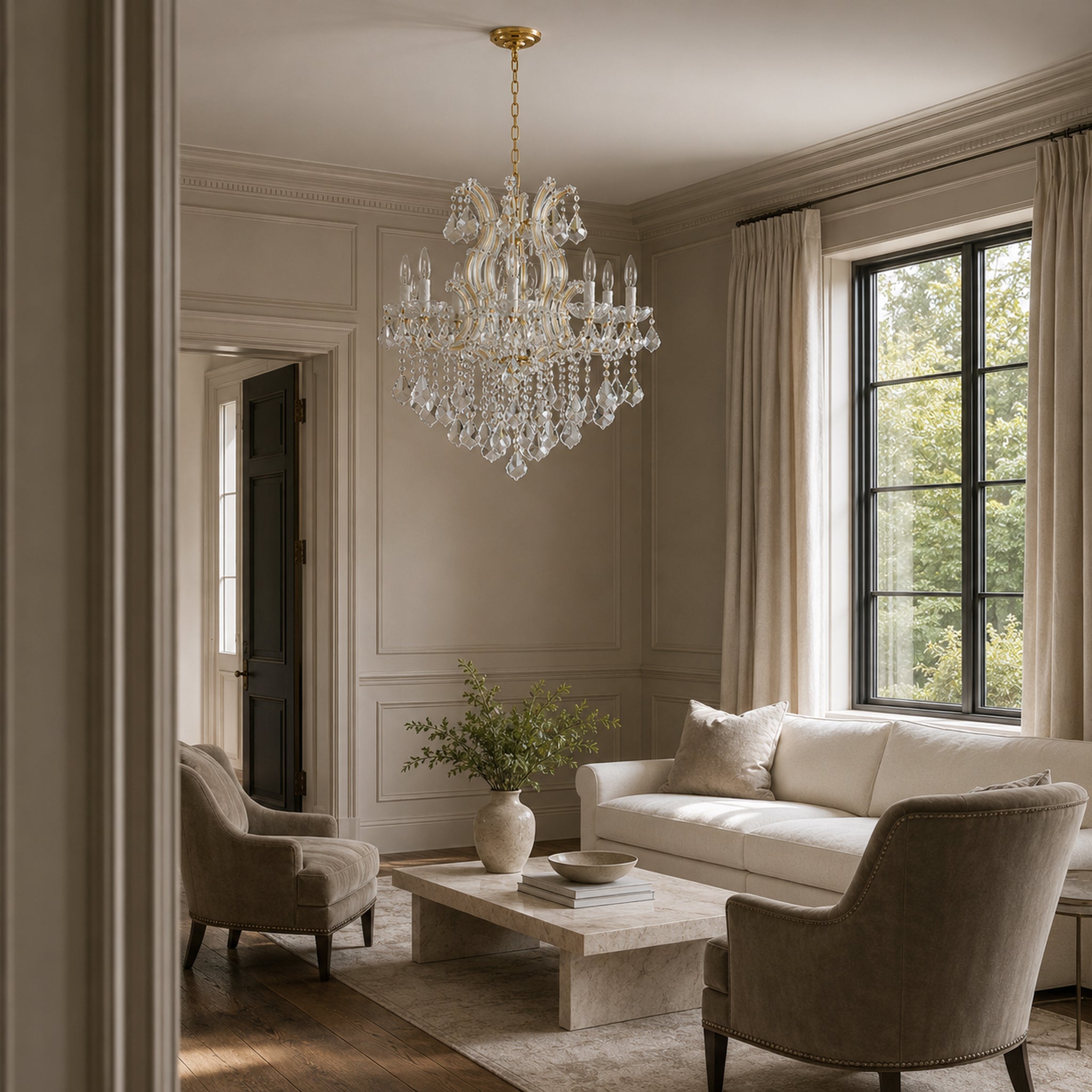 Maria Theresa Crystal Chandelier - 8 Lights Elegant Mini Pendant Light Fixture for Most Rooms