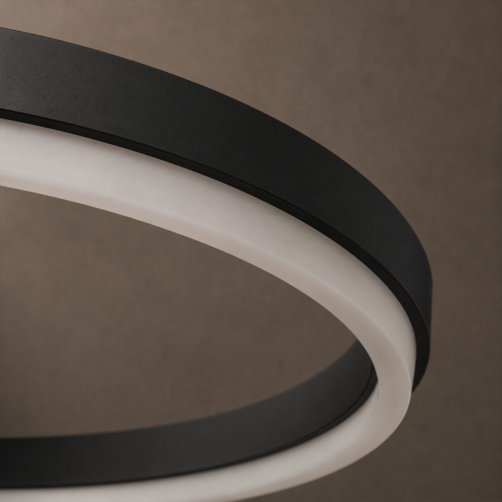 Calve Minimalist Ring Chandelier | Round LED Ceiling Light in Black or White for Bedroom & Dining
