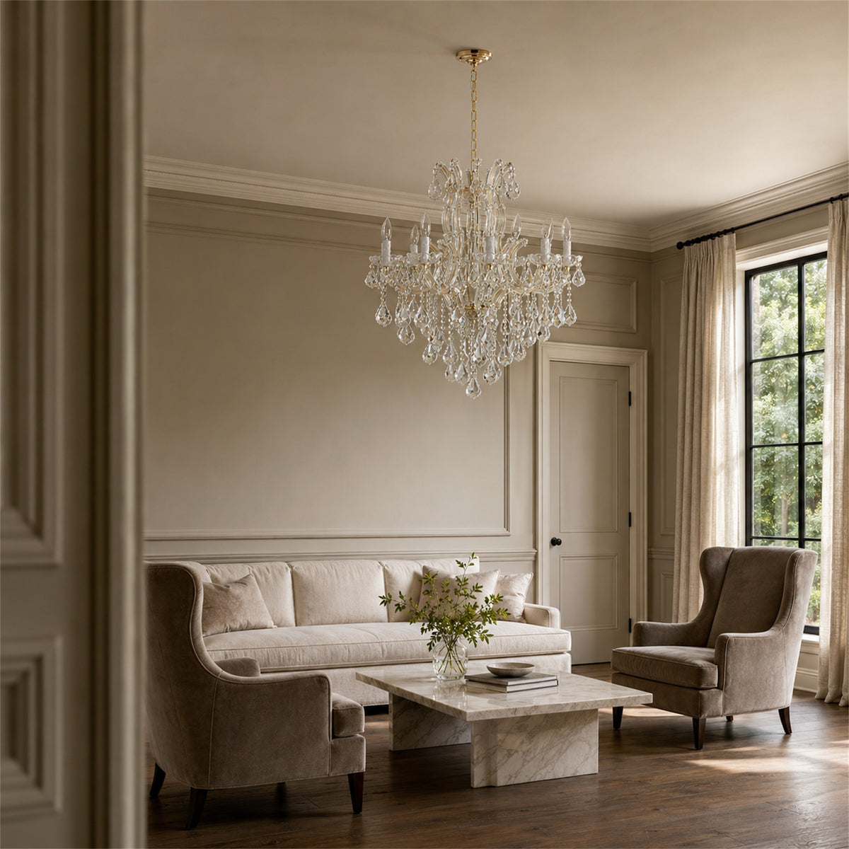 Maria Theresa Crystal Chandelier - 10 Lights Elegant Mini Pendant Light Fixture for Most Rooms