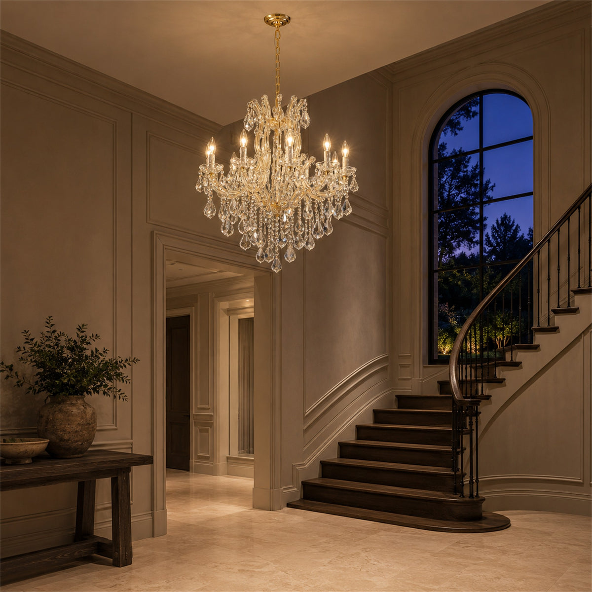 Maria Theresa Crystal Chandelier - 10 Lights Elegant Mini Pendant Light Fixture for Most Rooms