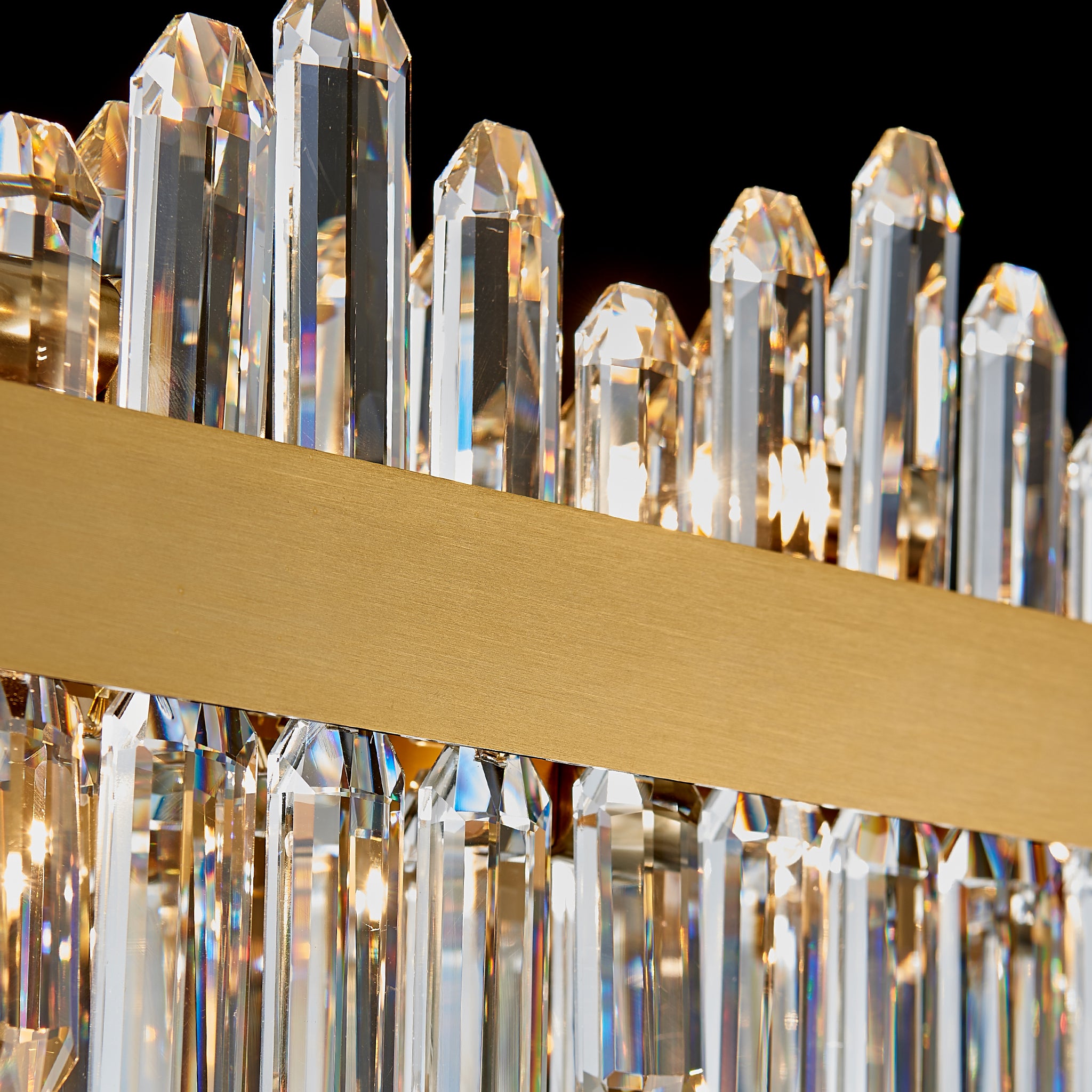 Oval Crystal Chandelier 45.3" — 24-Light Gold K9 Chandelier for Long Tables