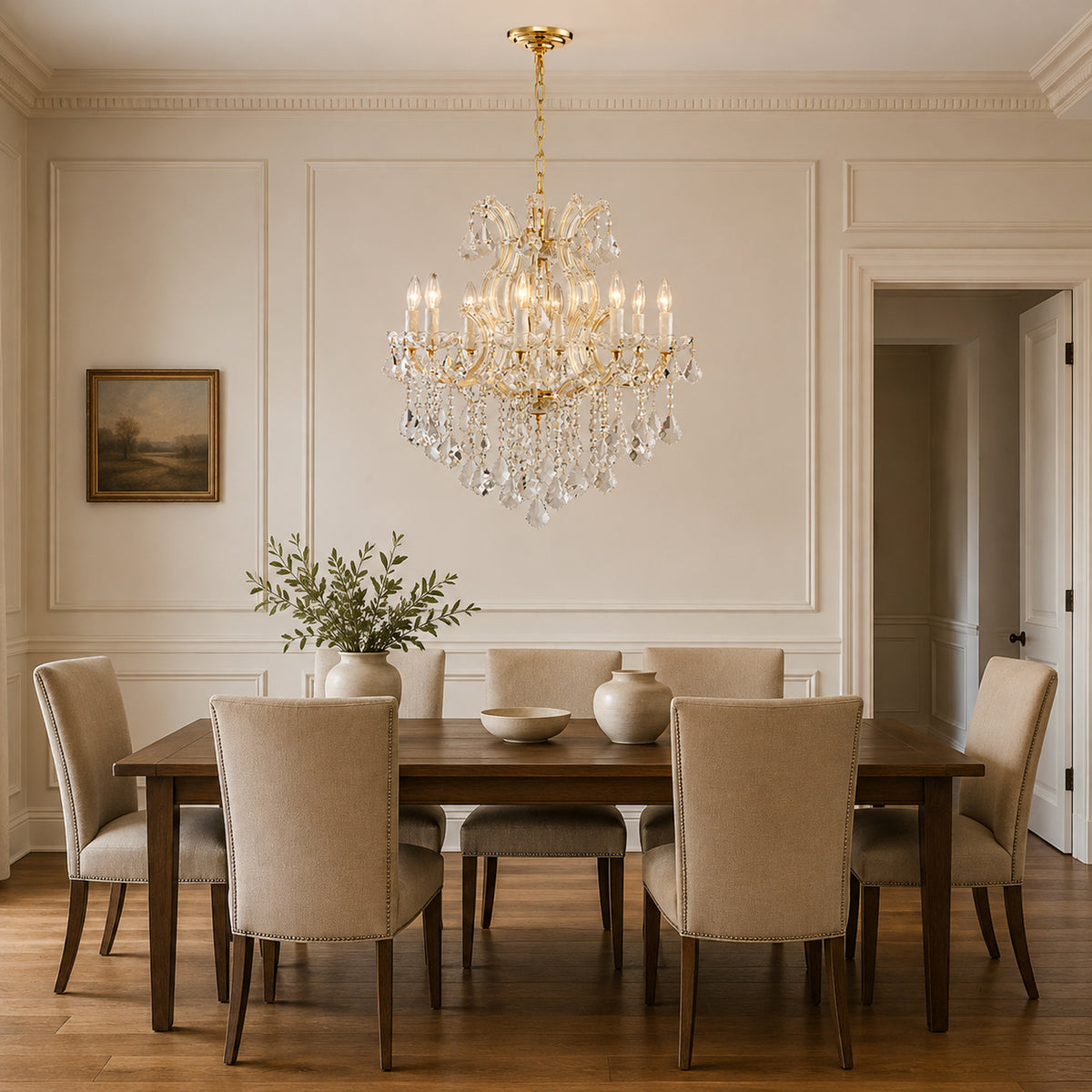 Maria Theresa Crystal Chandelier - 8 Lights Elegant Mini Pendant Light Fixture for Most Rooms