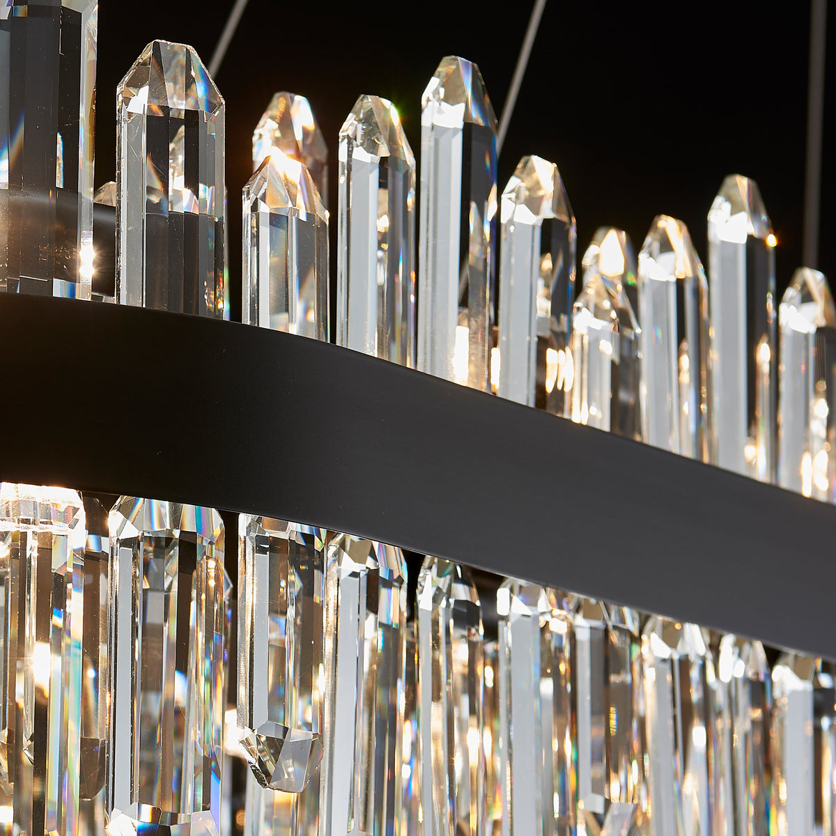 Rectangular Crystal Chandelier 57" — 32-Light Modern K9 Chandelier