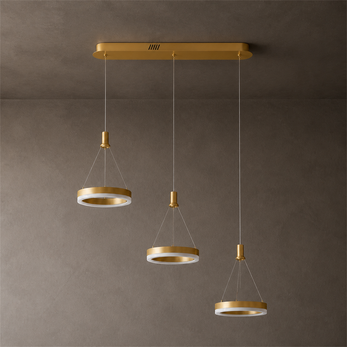 Aitu Linear LED Chandelier | Gold Multi-Light Kitchen Island Pendant for Dining Rooms
