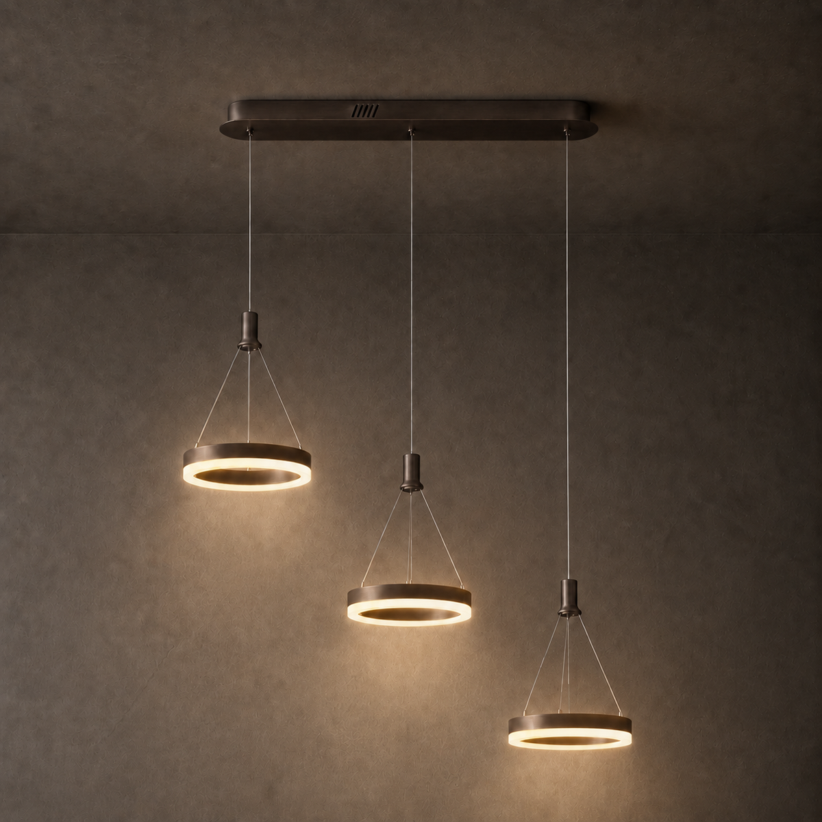 Aitu Linear LED Chandelier | Gold Multi-Light Kitchen Island Pendant for Dining Rooms