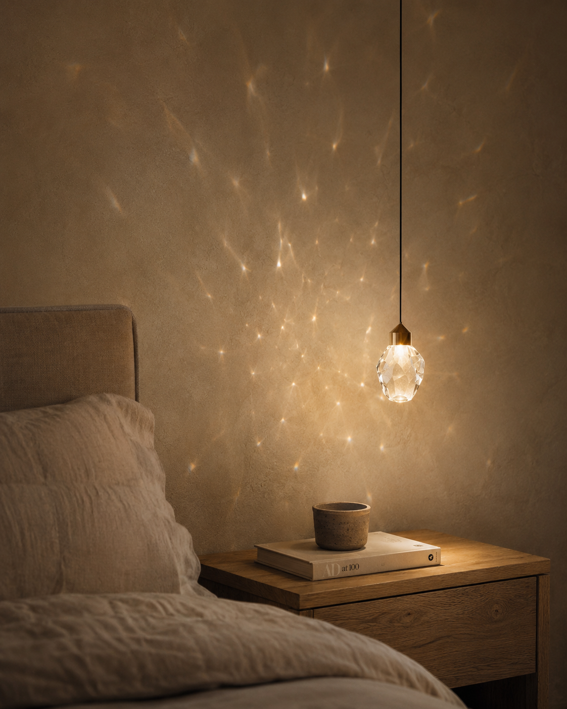 Cristal Mini Crystal Pendant Light | Gold Faceted Hanging Light for Kitchen Island & Dining