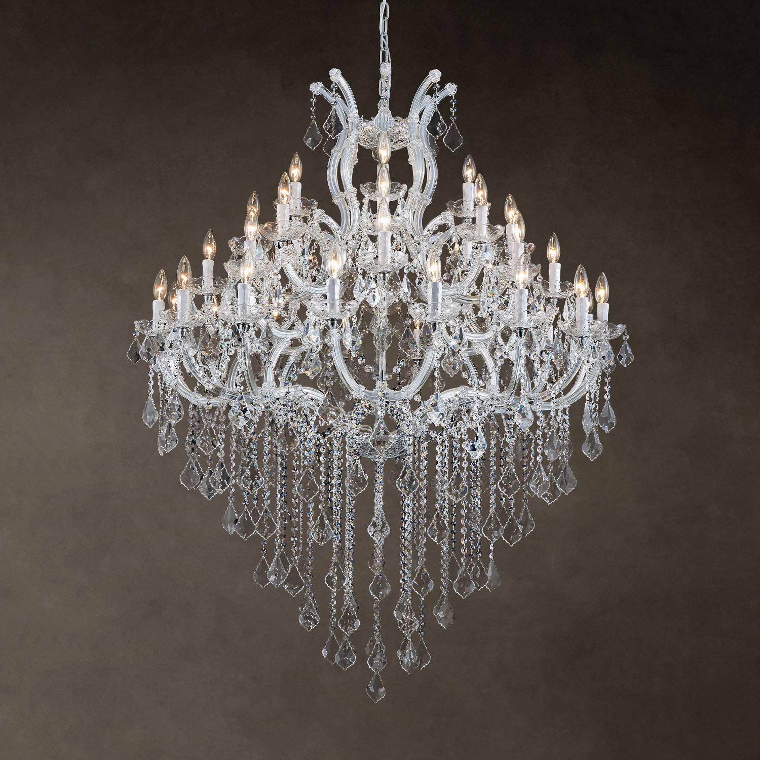 Maria Theresa 24-light crystal chandelier with silver finish