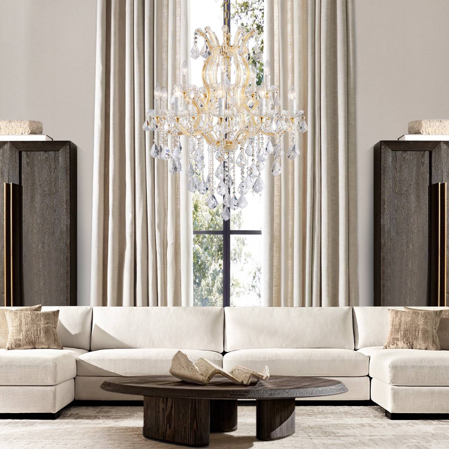 Maria Theresa crystal chandelier in luxury living room
