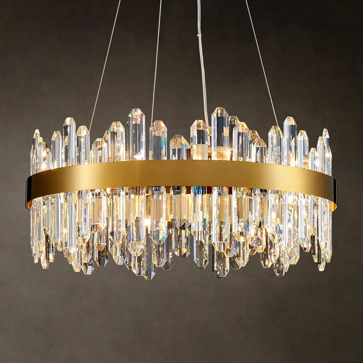 Oval Mini Crystal Chandelier, D23 inch,16-Light 2-Tier Modern K9 Crystal Pendant Ceiling Light Fixture, G9 Chandeliers for Dining Room, Living Room