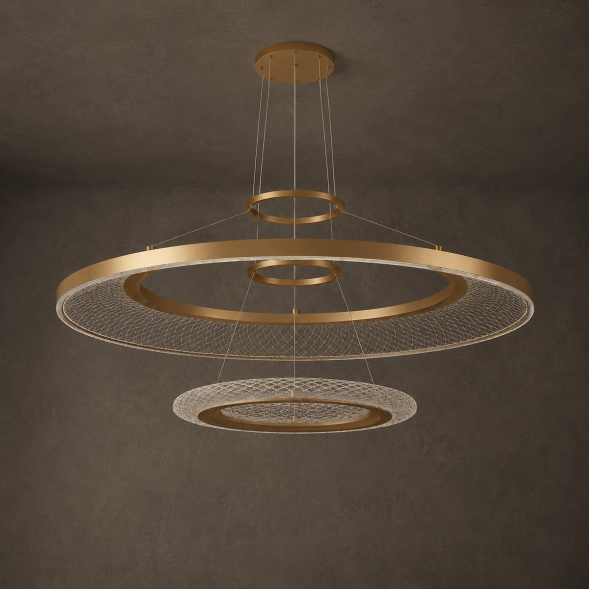 Eleanora Gold Ring Chandelier | Modern Multi-Tier Round LED Chandelier for Dining, Living & Staircase
