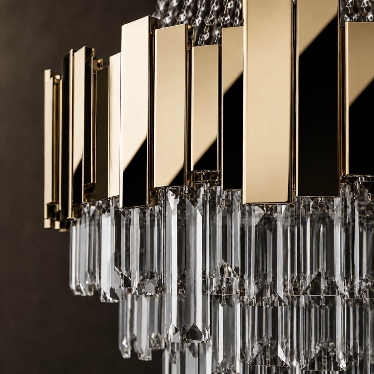 Gold Crystal Chandelier Diameter 23.6"  for Foyer, Staircase, Entryway