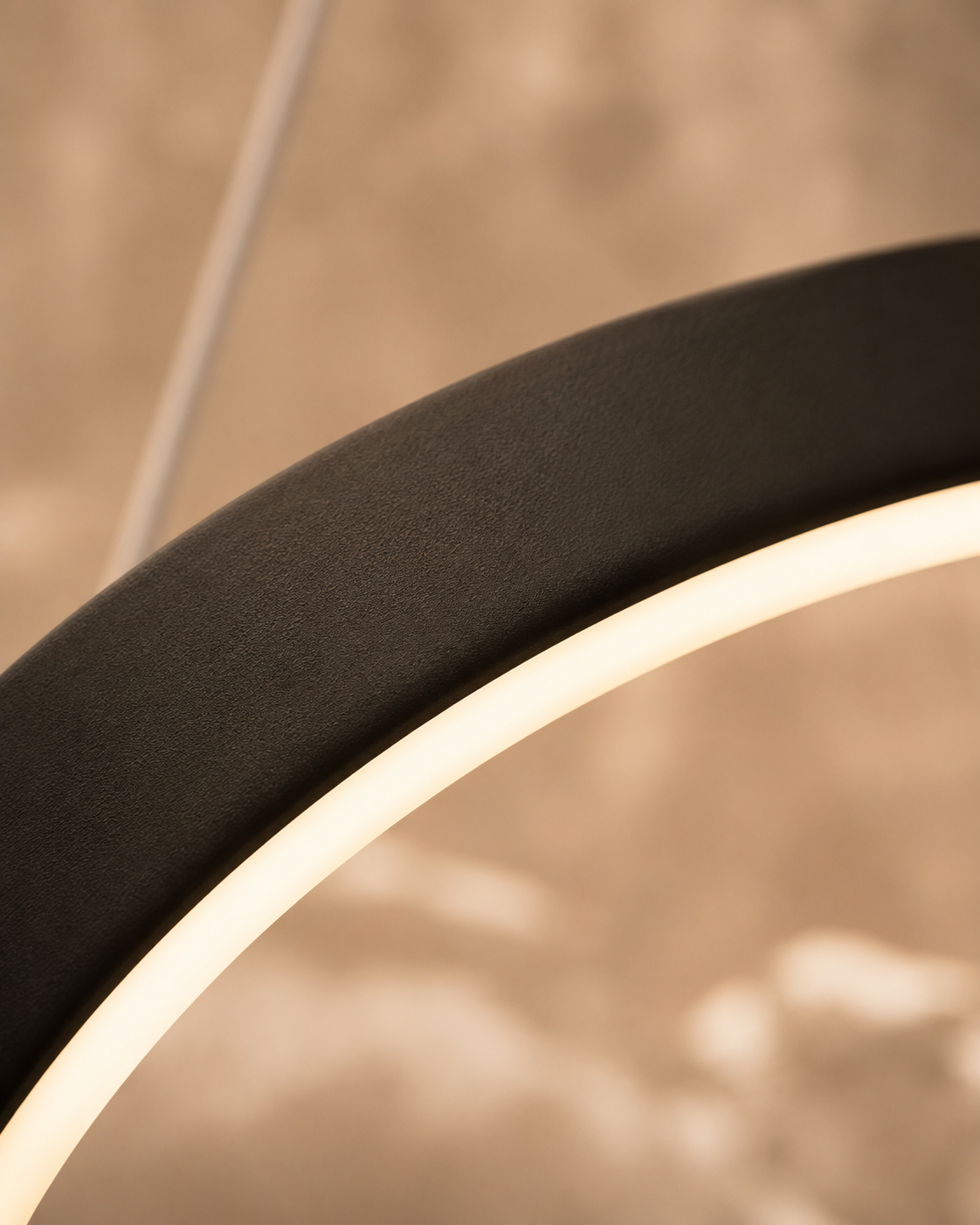 Hring LED Ring Chandelier | Minimalist Round Ceiling Light in Black or White for Living & Dining Rooms