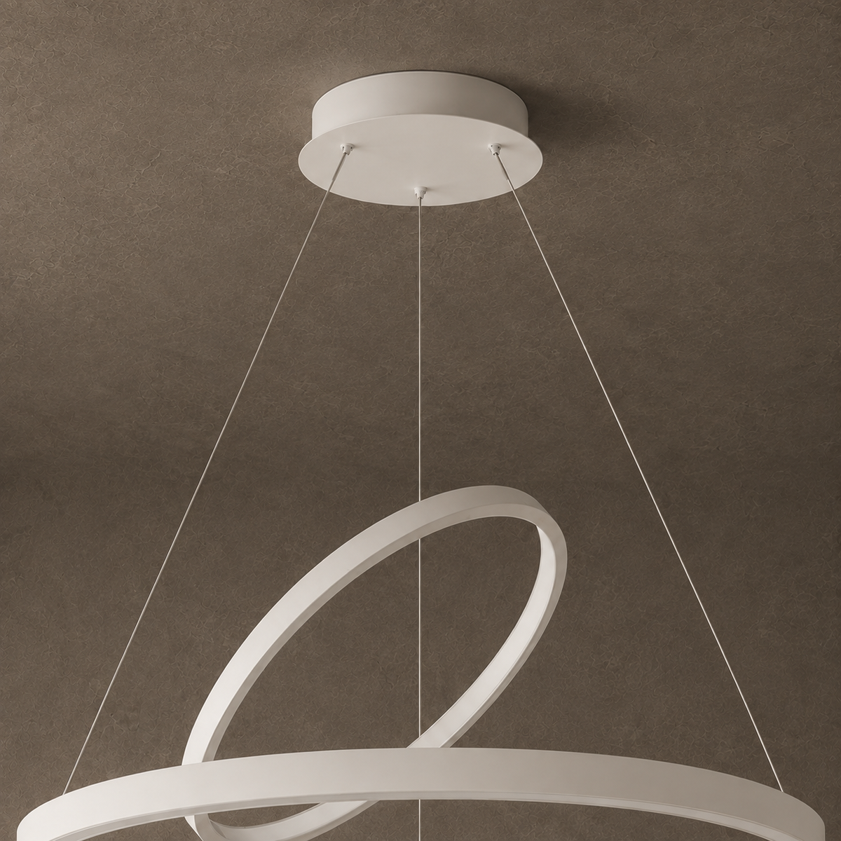 Hring LED Ring Chandelier | Minimalist Round Ceiling Light in Black or White for Living & Dining Rooms