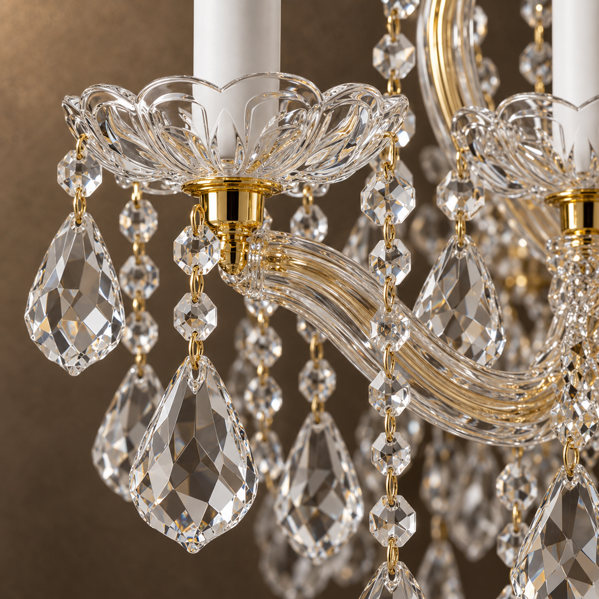 Maria Theresa Imperial, 12-Light Gold K9 Crystal, 28.4" Dia