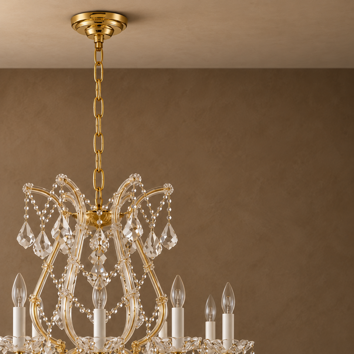 Maria Theresa Imperial, 12-Light Gold K9 Crystal, 28.4" Dia