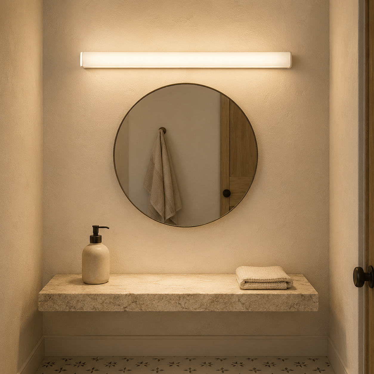 Knoris LED Vanity Light — Linear Bathroom Mirror Light, 15.7" to 27.5", 3 Color Temperatures, Black / White / Silver