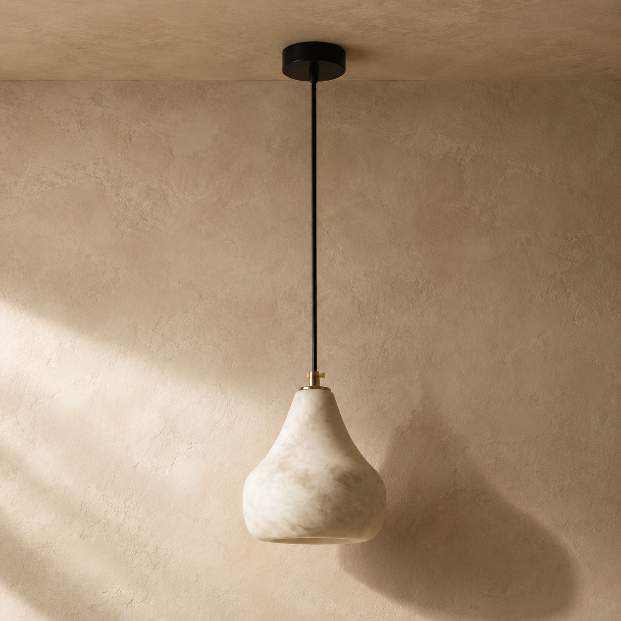Kova Alabaster Pendant Light | Natural Stone Dome Pendant for Kitchen Island & Dining