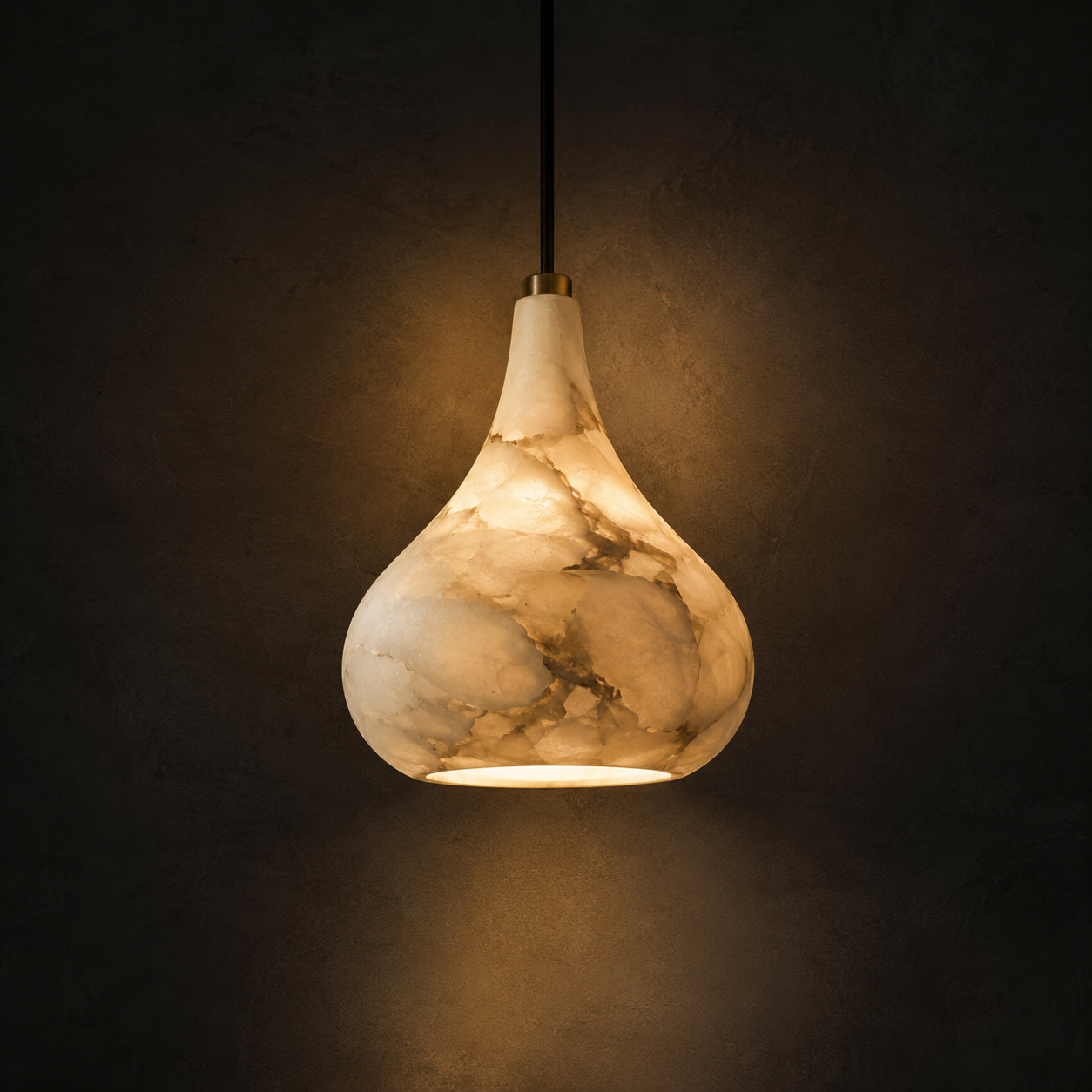 Kova Alabaster Pendant Light | Natural Stone Dome Pendant for Kitchen Island & Dining