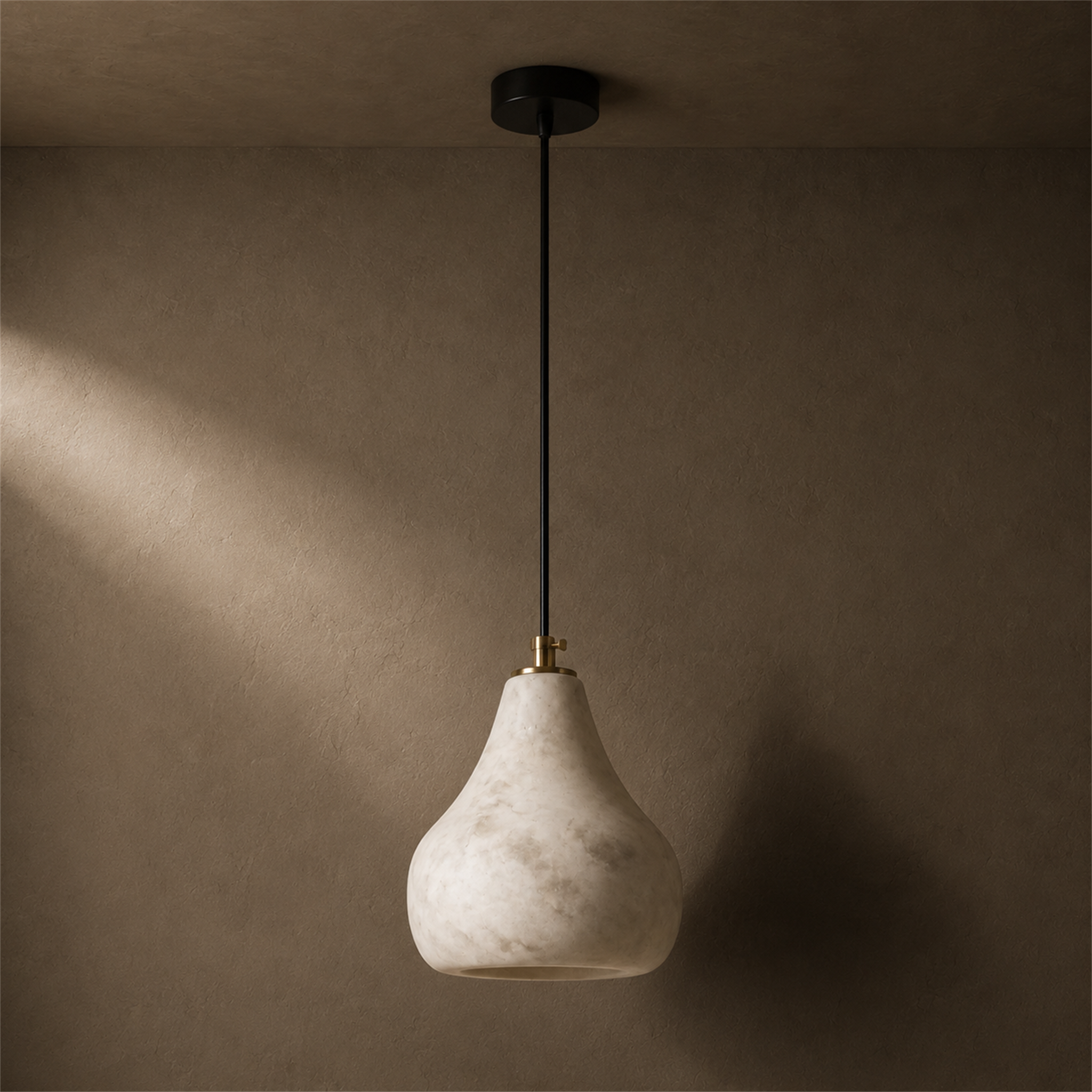 Kova Alabaster Pendant Light | Natural Stone Dome Pendant for Kitchen Island & Dining