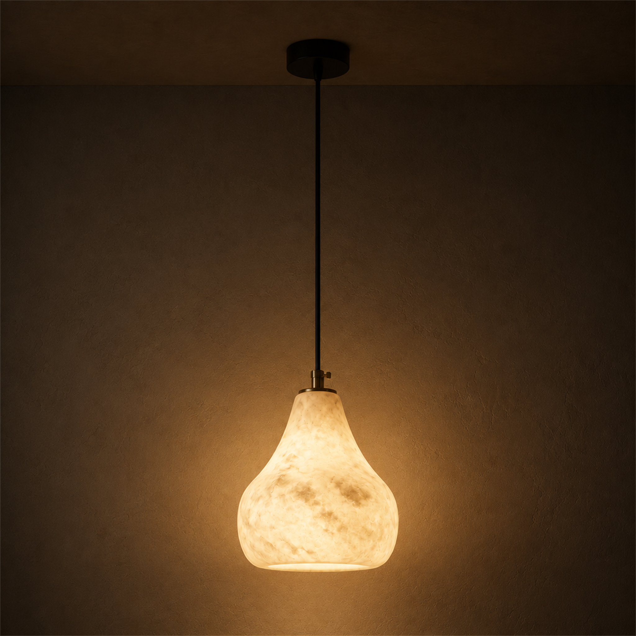 Kova Alabaster Pendant Light | Natural Stone Dome Pendant for Kitchen Island & Dining