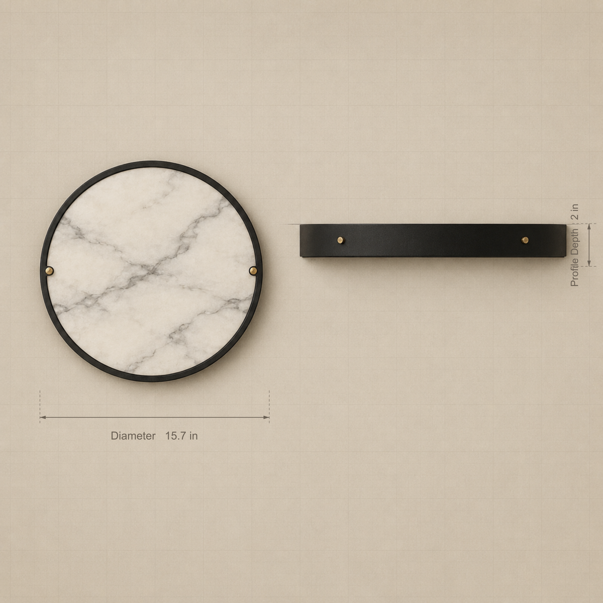 Nuvia Marble Flush Mount Ceiling Light | Round Slim LED Ceiling Light for Bedroom, Hallway & Living Room
