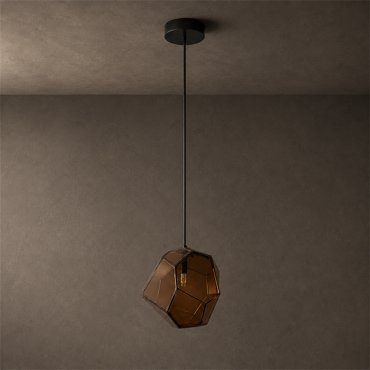 Piedra Geometric Glass Pendant Light | Colored Mottled Glass Hanging Light for Kitchen & Dining
