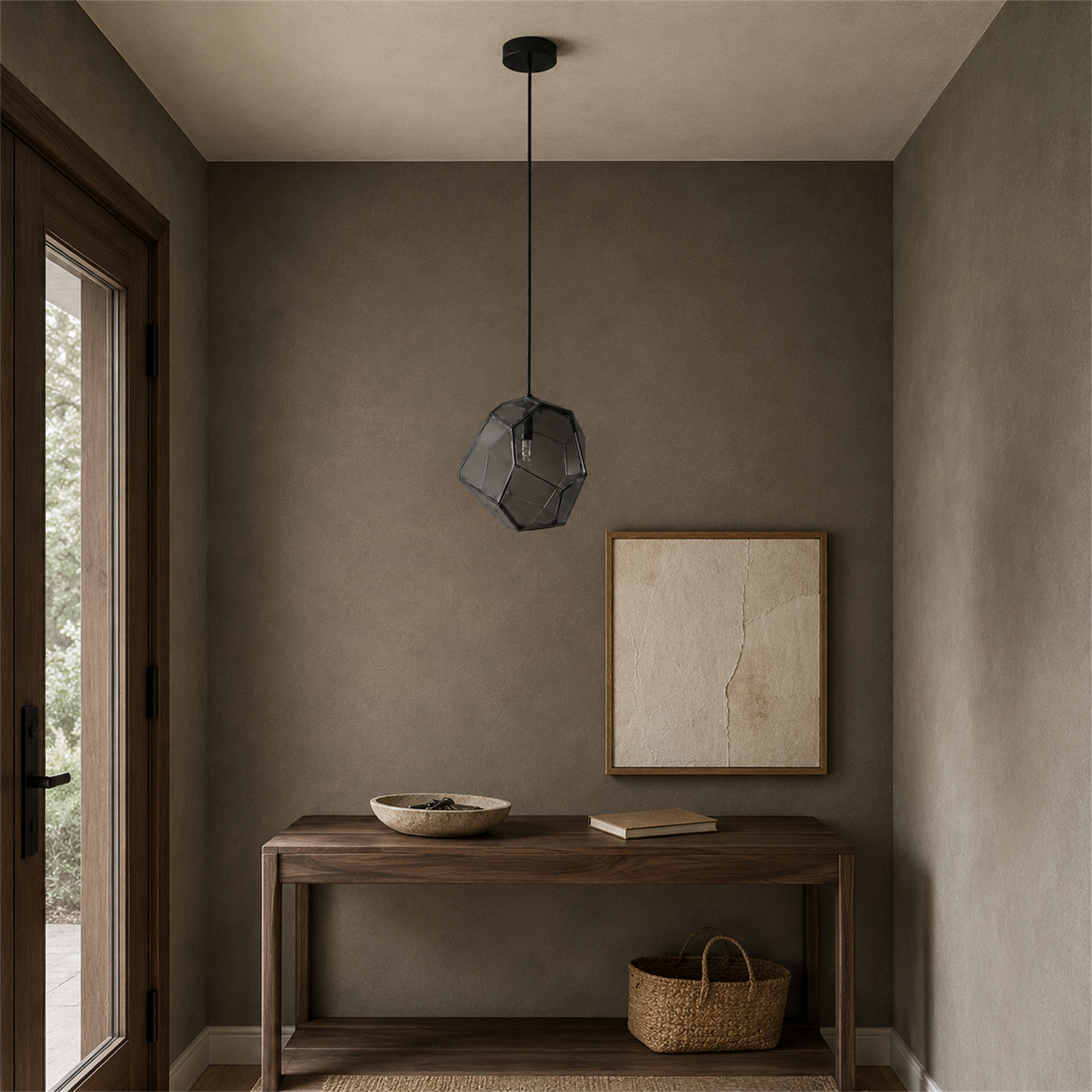 Piedra Geometric Glass Pendant Light | Colored Mottled Glass Hanging Light for Kitchen & Dining