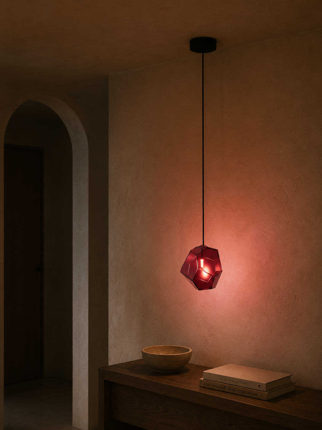 Piedra Geometric Glass Pendant Light | Colored Mottled Glass Hanging Light for Kitchen & Dining