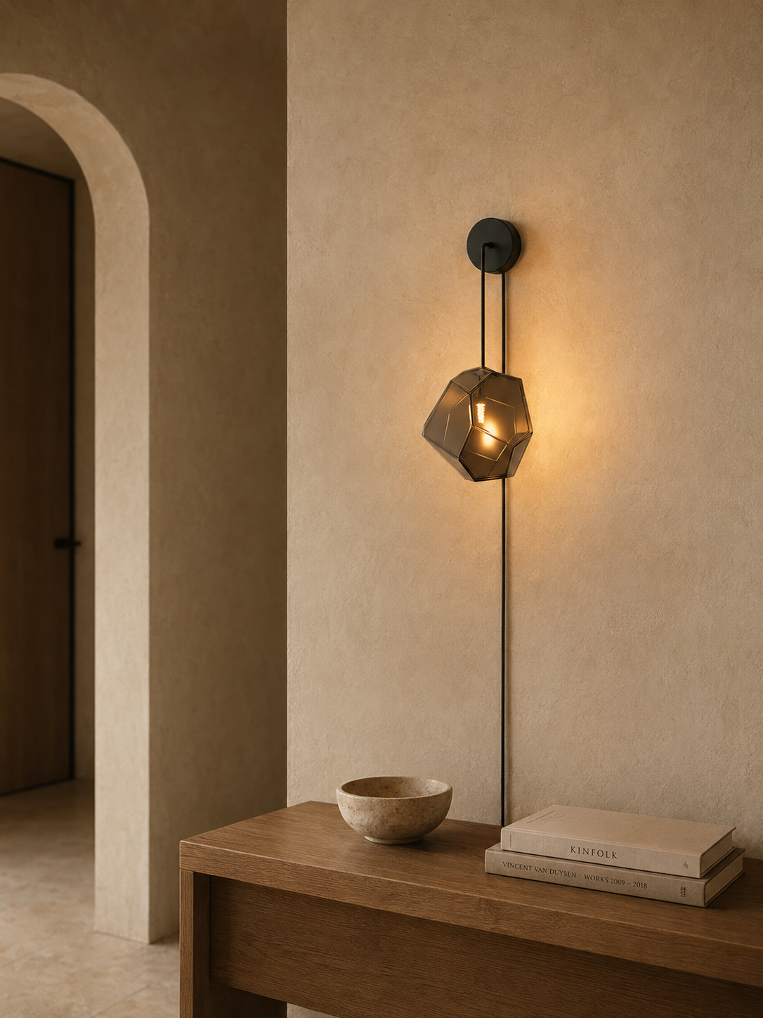 Piedra Geometric Glass Pendant Light | Colored Mottled Glass Hanging Light for Kitchen & Dining