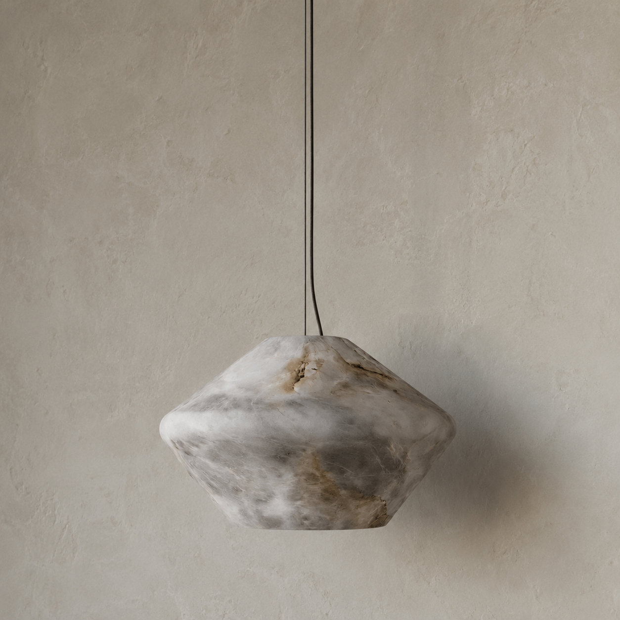 Yafeh Alabaster Pendant Light | Elongated Natural Stone Pendant for Bedroom & Dining