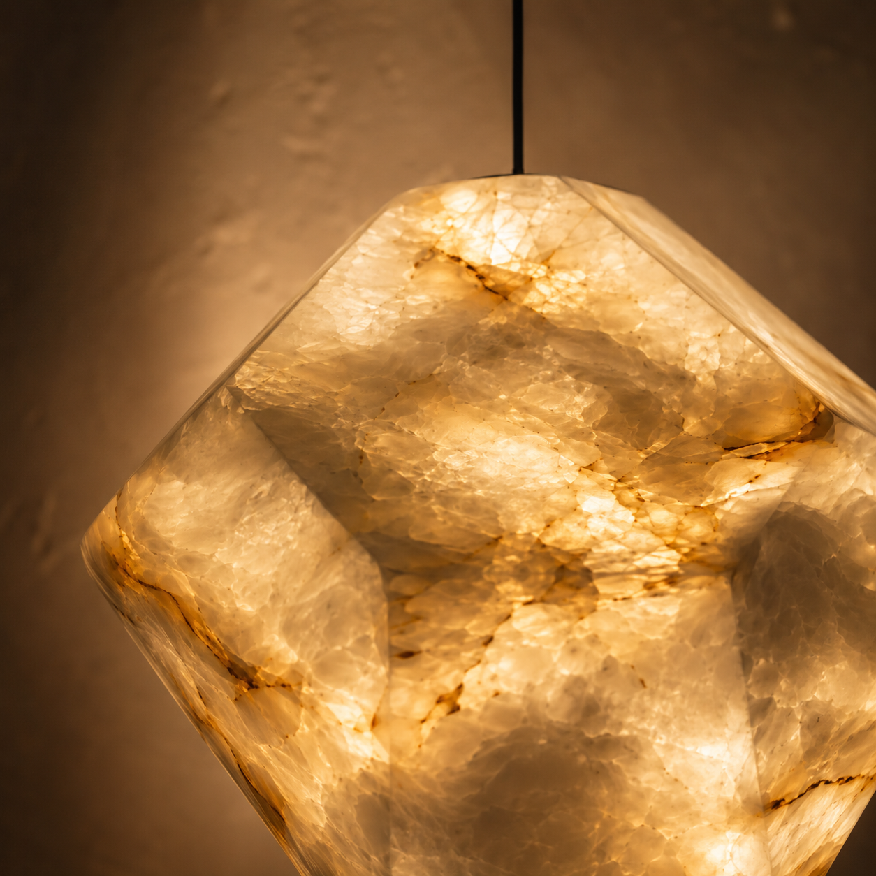 Yafeh Alabaster Pendant Light | Elongated Natural Stone Pendant for Bedroom & Dining