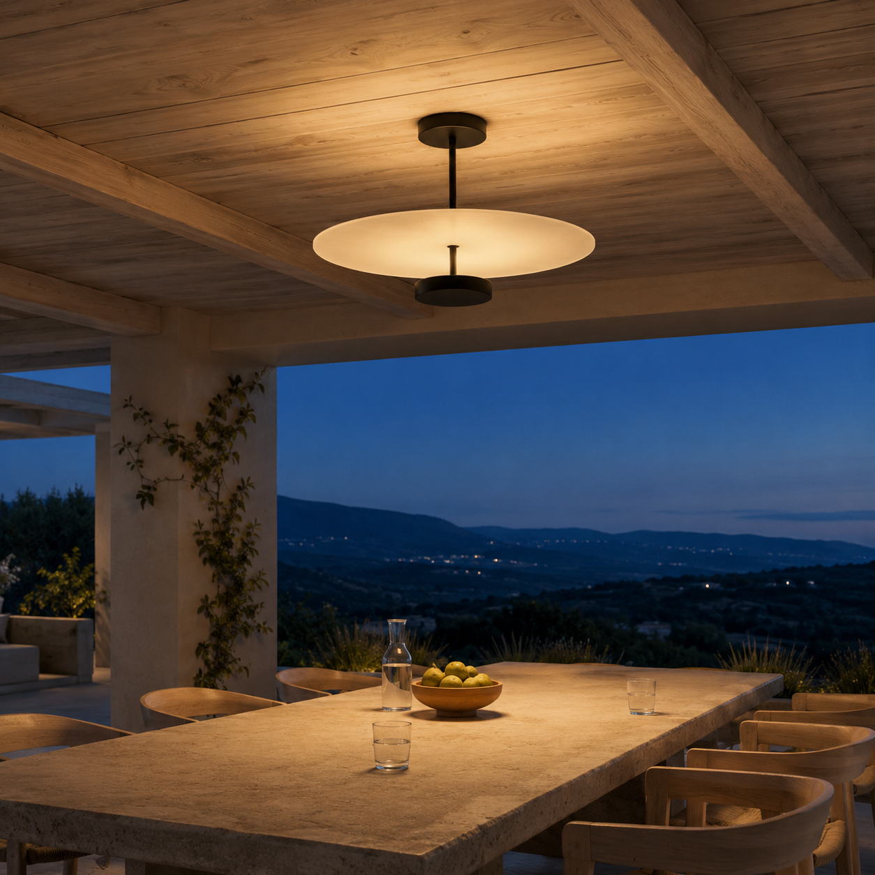 Zyntra Modern Semi-Flush Mount Ceiling Light — Round Acrylic Drum Shade, 17.7" or 21.6", Integrated LED, Living Room & Bedroom
