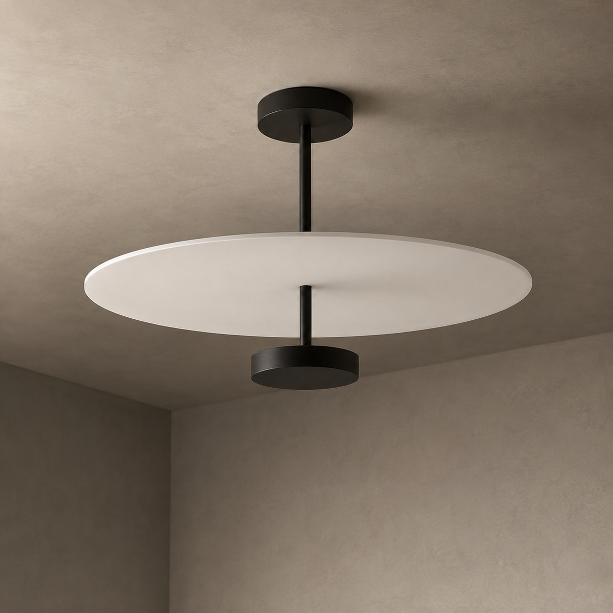 Zyntra Modern Semi-Flush Mount Ceiling Light — Round Acrylic Drum Shade, 17.7" or 21.6", Integrated LED, Living Room & Bedroom