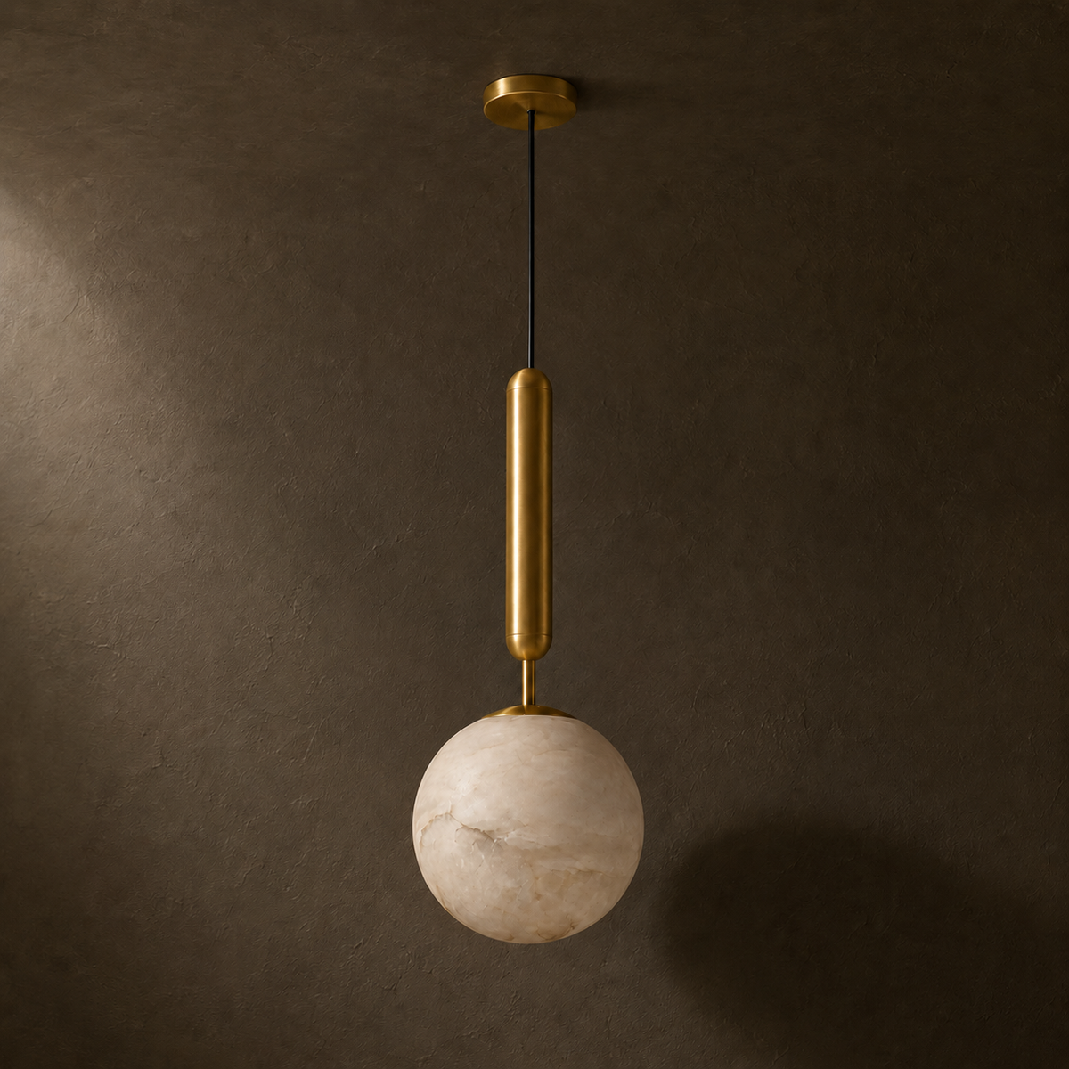 Bosso Alabaster Mini Pendant Light — Spanish Alabaster & Brass, 4.7" or 5.9"
