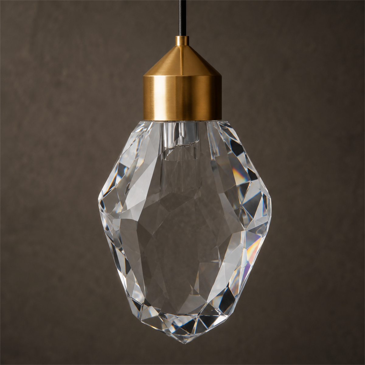 Cristal Mini Crystal Pendant Light | Gold Faceted Hanging Light for Kitchen Island & Dining