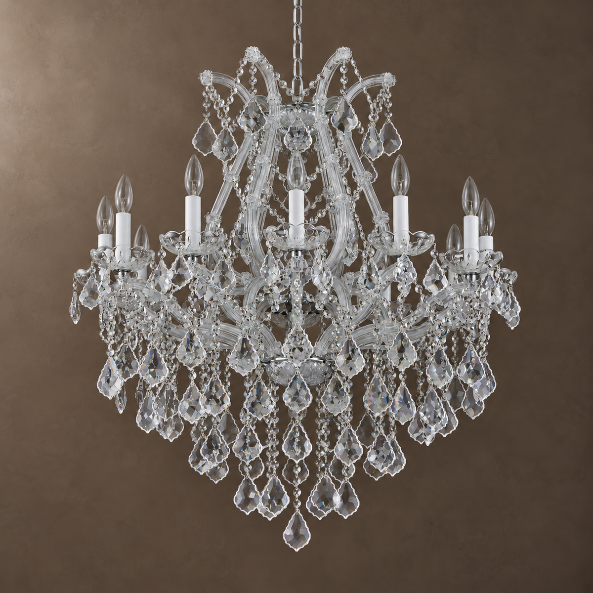 Maria Theresa Imperial, 12-Light Silver K9 Crystal, 28.4" Dia
