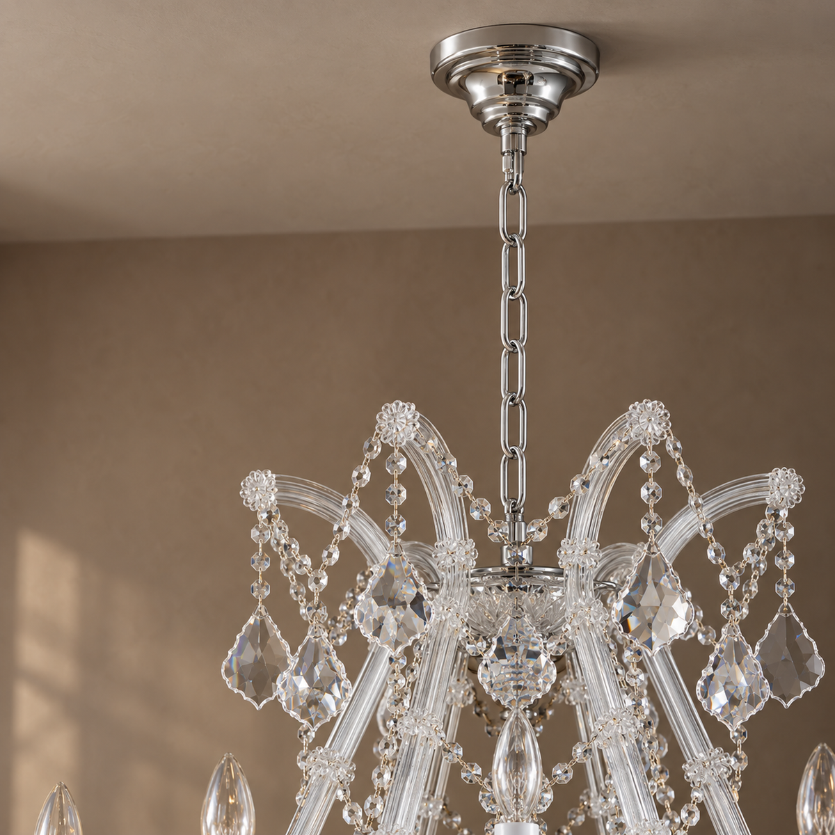 Maria Theresa Imperial, 12-Light Silver K9 Crystal, 28.4" Dia