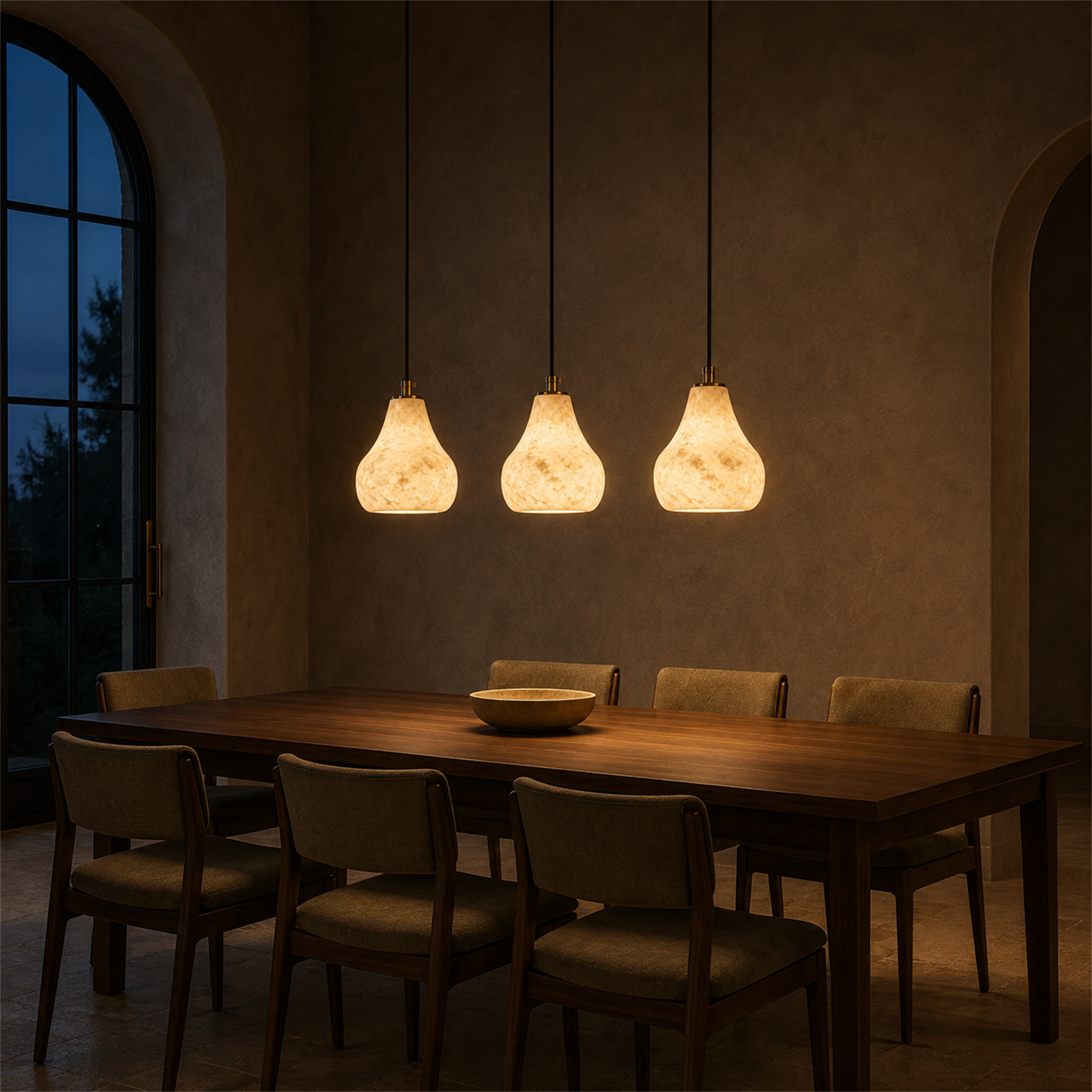 Kova Alabaster Pendant Light | Natural Stone Dome Pendant for Kitchen Island & Dining