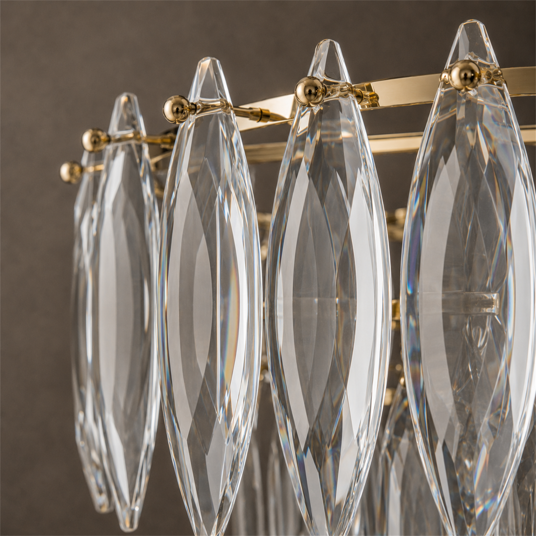 Multi-layers Crystal Chandelier, Classic Circle Frames and Leaf Shape Crystal Pendant Light for Dining Room, Living Room, Bedroom